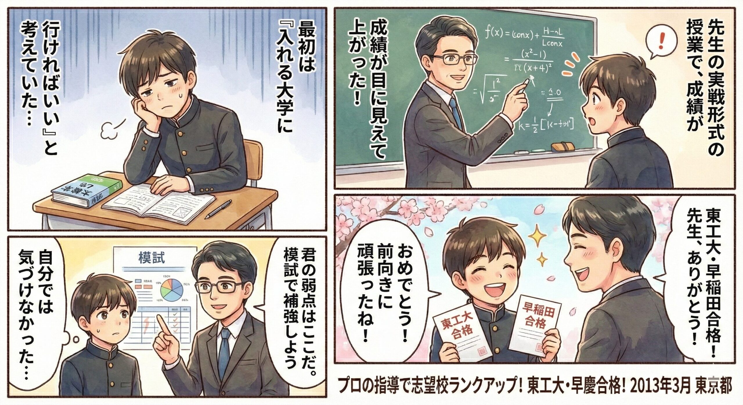 【東工大・早・その他合格　都立高校卒業男子】「入れる大学でいいと思ってた。でも先生に出会って変わった」