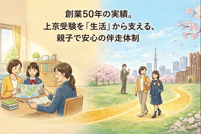 創業50年の実績。上京受験を「生活」から支える、親子で安心の伴走体制