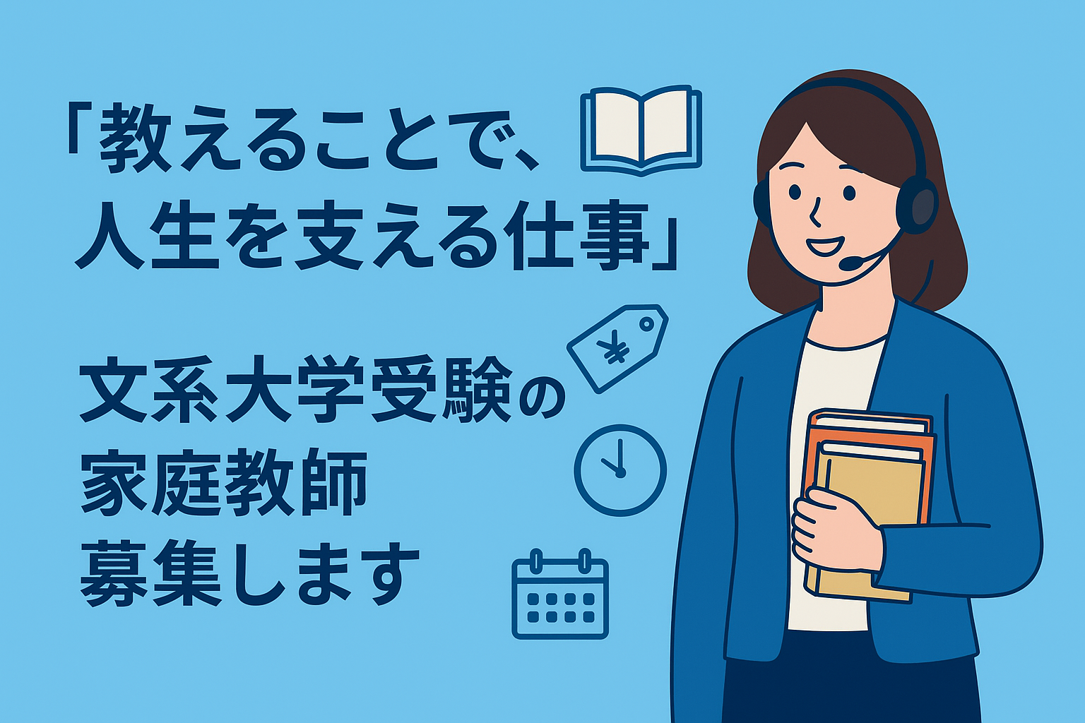 「教えることで、人生を支える仕事」文系大学受験の家庭教師募集します