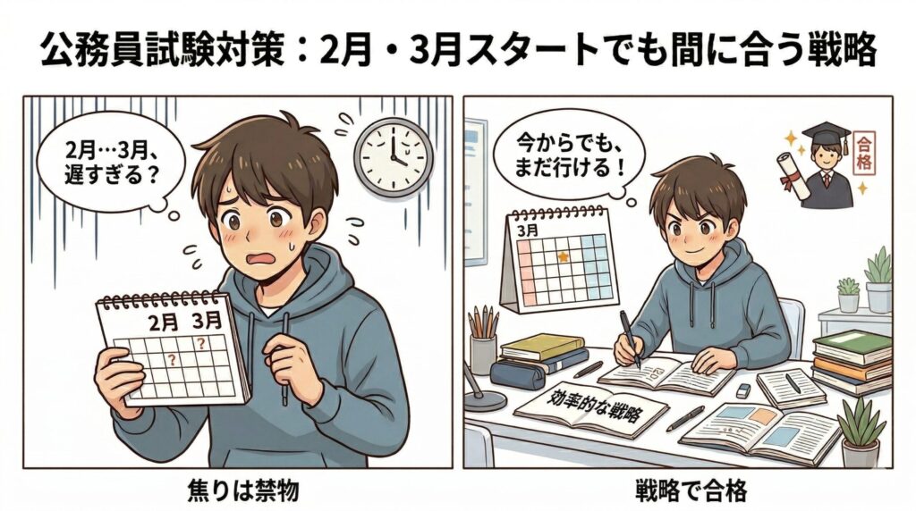 公務員試験対策：2月・3月スタートでも間に合う戦略