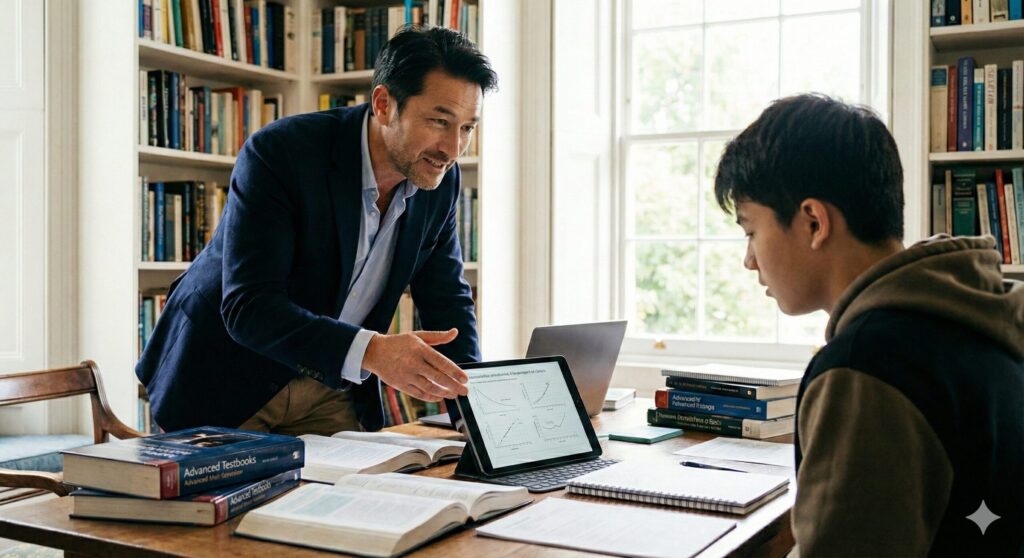 自信に満ちたプロ講師の指導風景