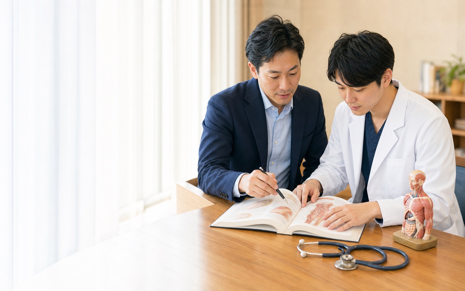 医学部の教科書と向き合い進級・国家試験対策に取り組む医学生