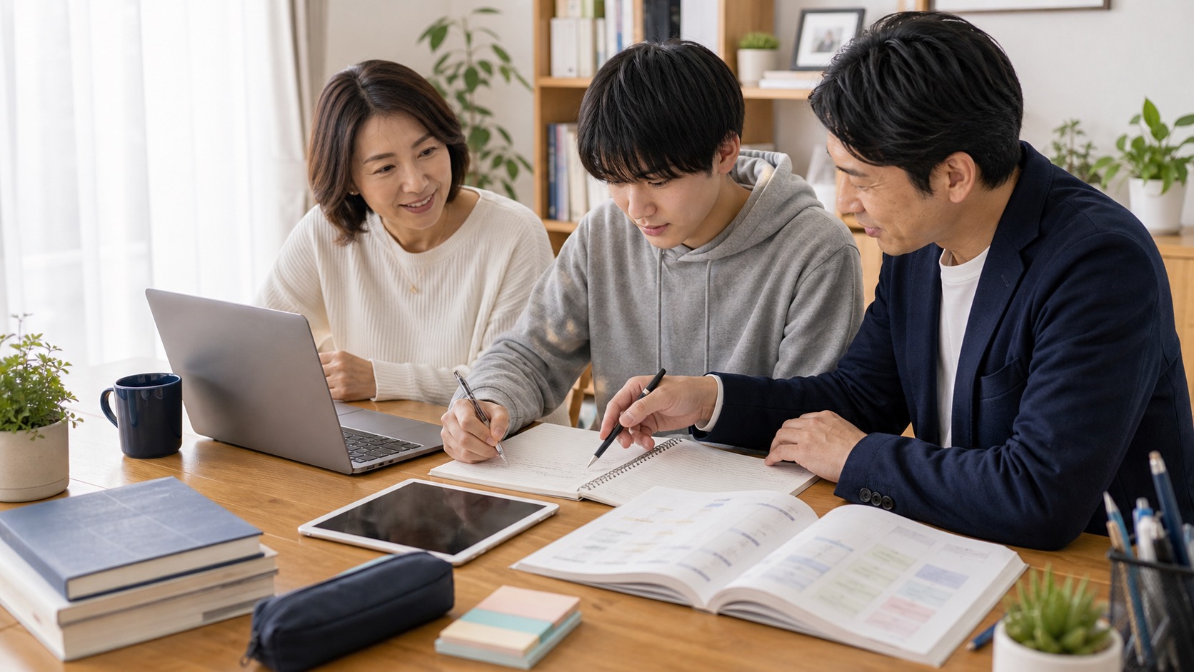 通信制高校で学習に取り組む様子