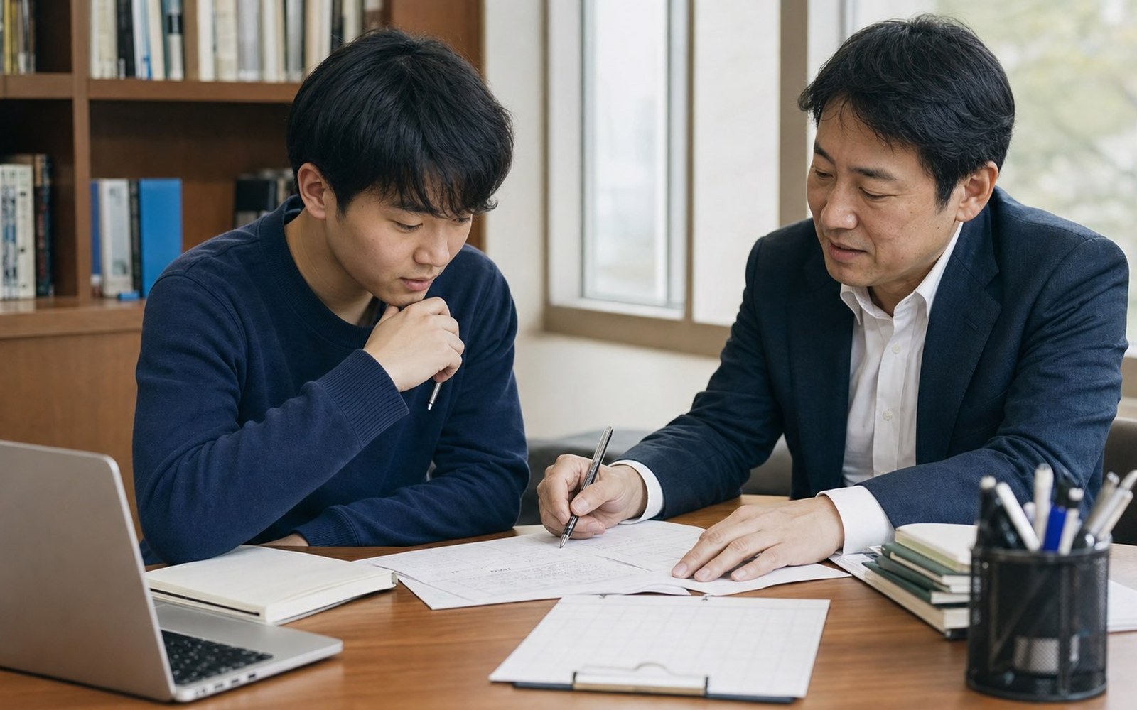 東京大学を目指す生徒にマンツーマンで指導するプロ家庭教師