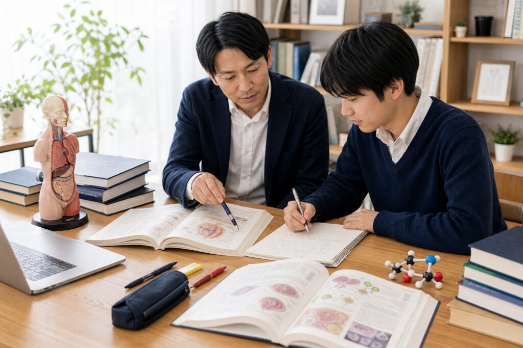 医学部・医師国試の学習・指導シーン｜ウェルズ家庭教師センター