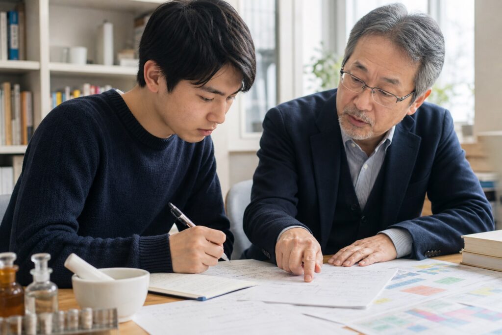 薬学部・薬剤師国試の学習・指導シーン｜ウェルズ家庭教師センター