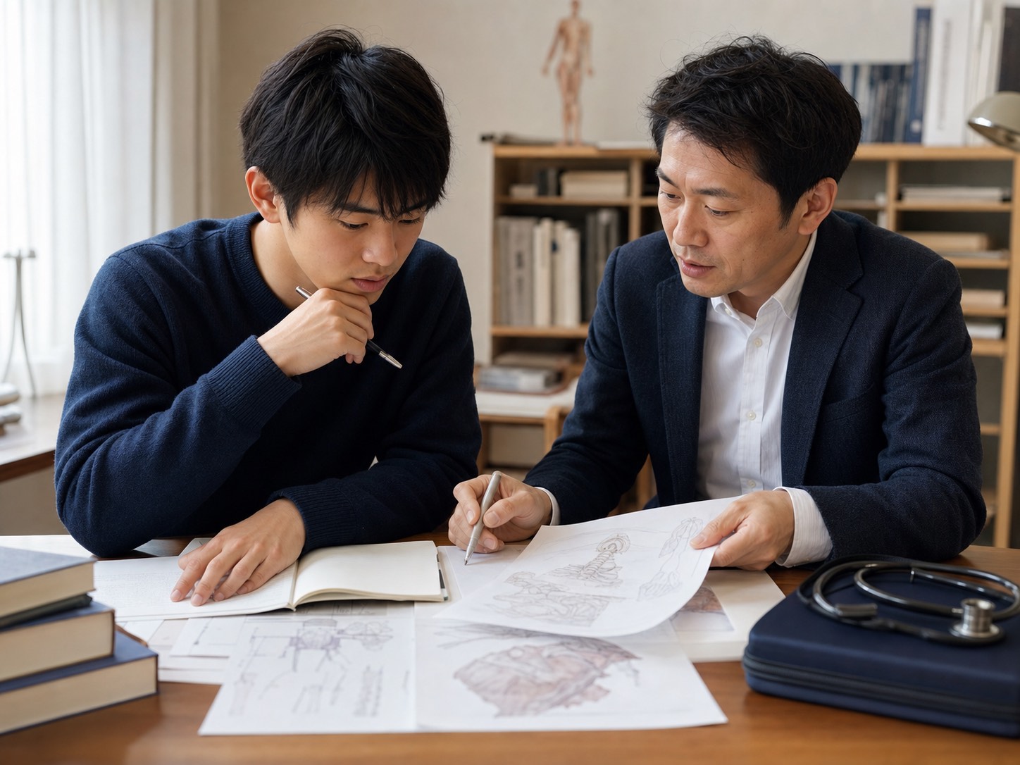 1対1で学習計画を相談する様子